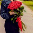 Букет из высоких красных роз (80 см)