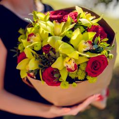 Букет из роз и орхидей Мармелад